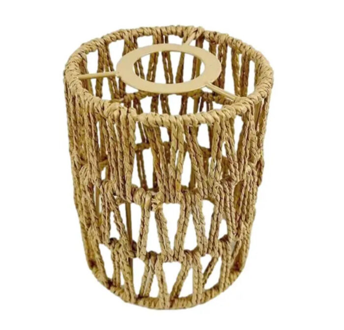 Paper rope lampshade hand woven bamboo lampshade Bohemian style lampshade ﻿